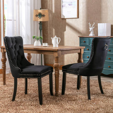 Erling velvet upholstered store dining chair